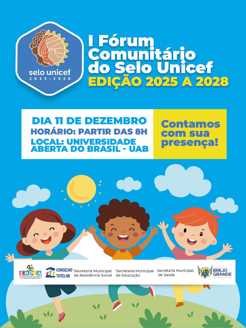 Foto da notícia I Fórum Comunitário do Selo Unicef - Edição 2025 a 2028.