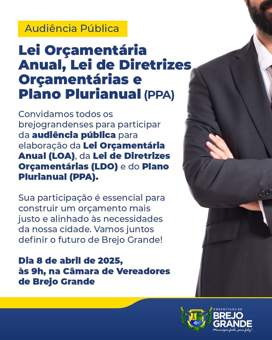 Audiência Pública – Dia 08 de Abril de 2025 – Prefeitura Municipal de Brejo Grande/SE.