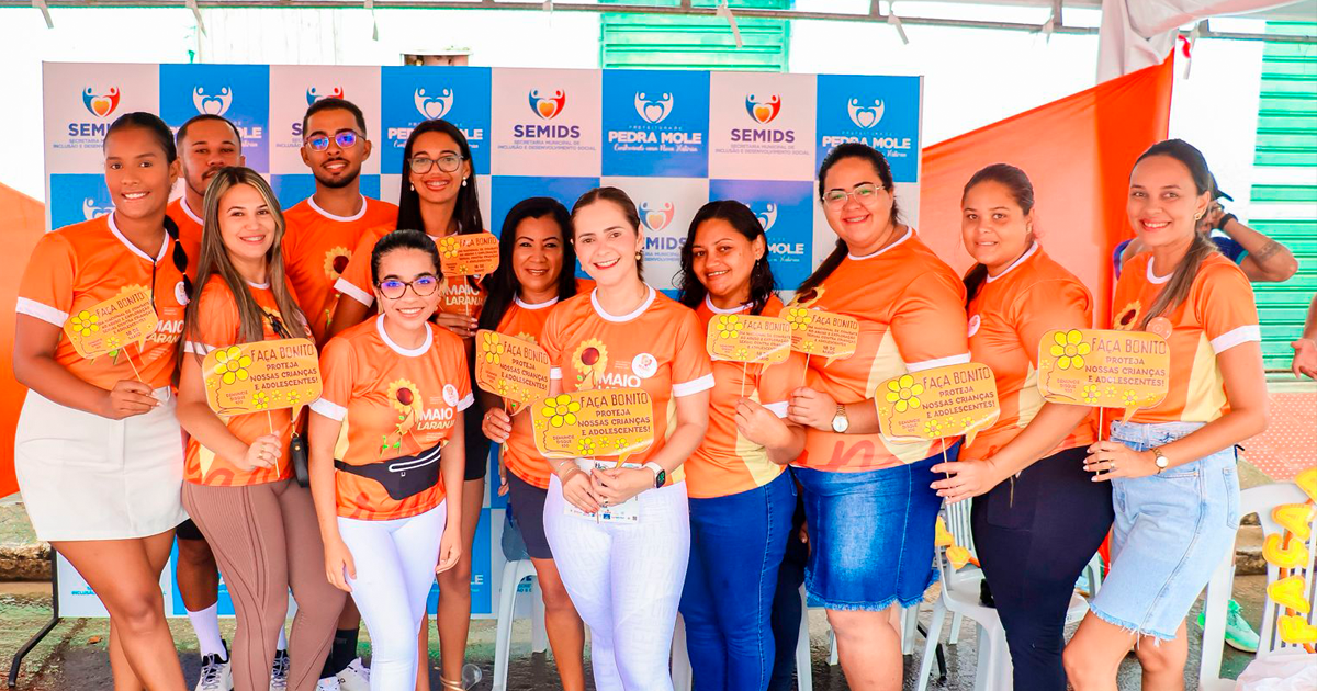 A Secretaria de Inclusão e Desenvolvimento Social realizou uma linda ação do maio laranja