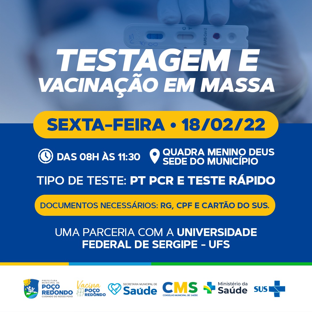 Testagem e vacinação em massa!