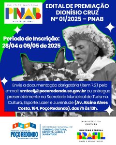 EDITAL DE PREMIAÇÃO 01_2025-PNAB- DIONÍSIO CRUZ – POÇO REDONDO-SE