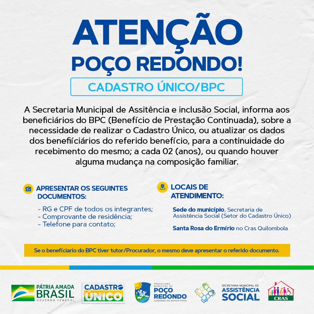 Atenção Poço Redondo!