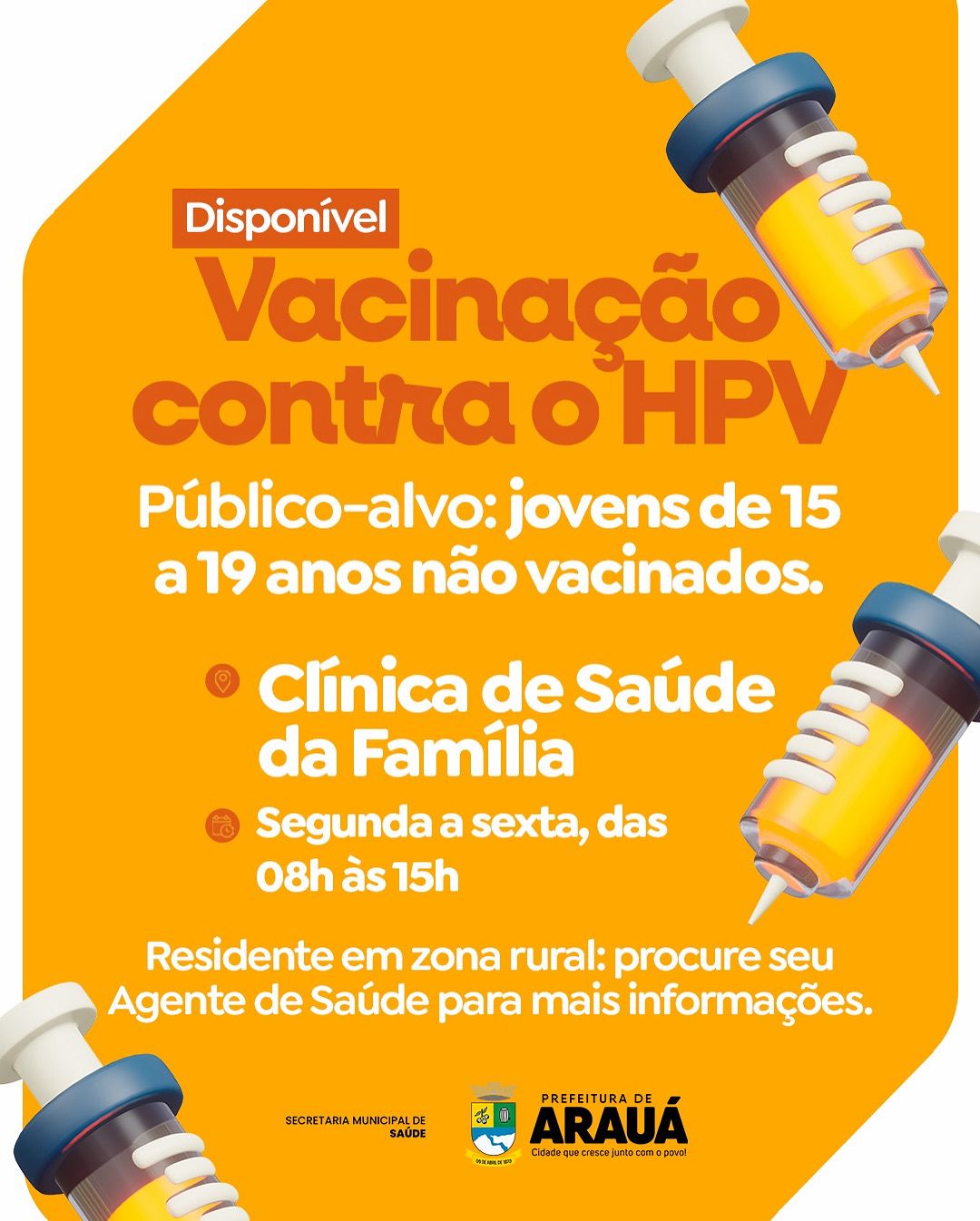 Vacina contra HPV disponível.