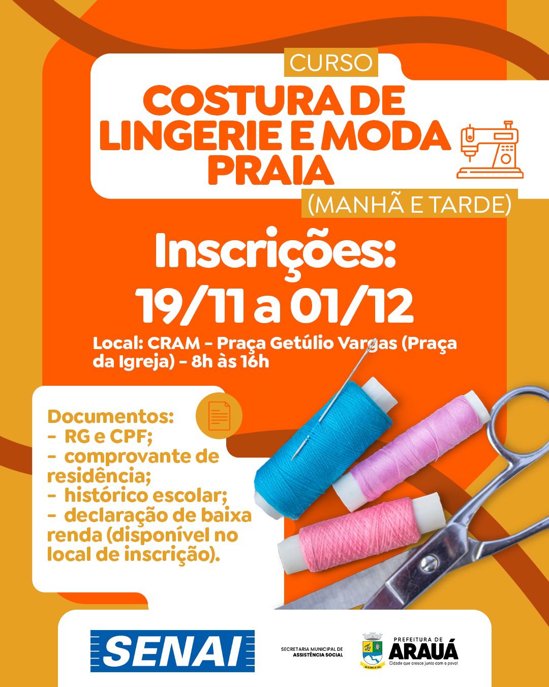 ✂️🧵 Curso de Costura de Lingerie e Moda Praia