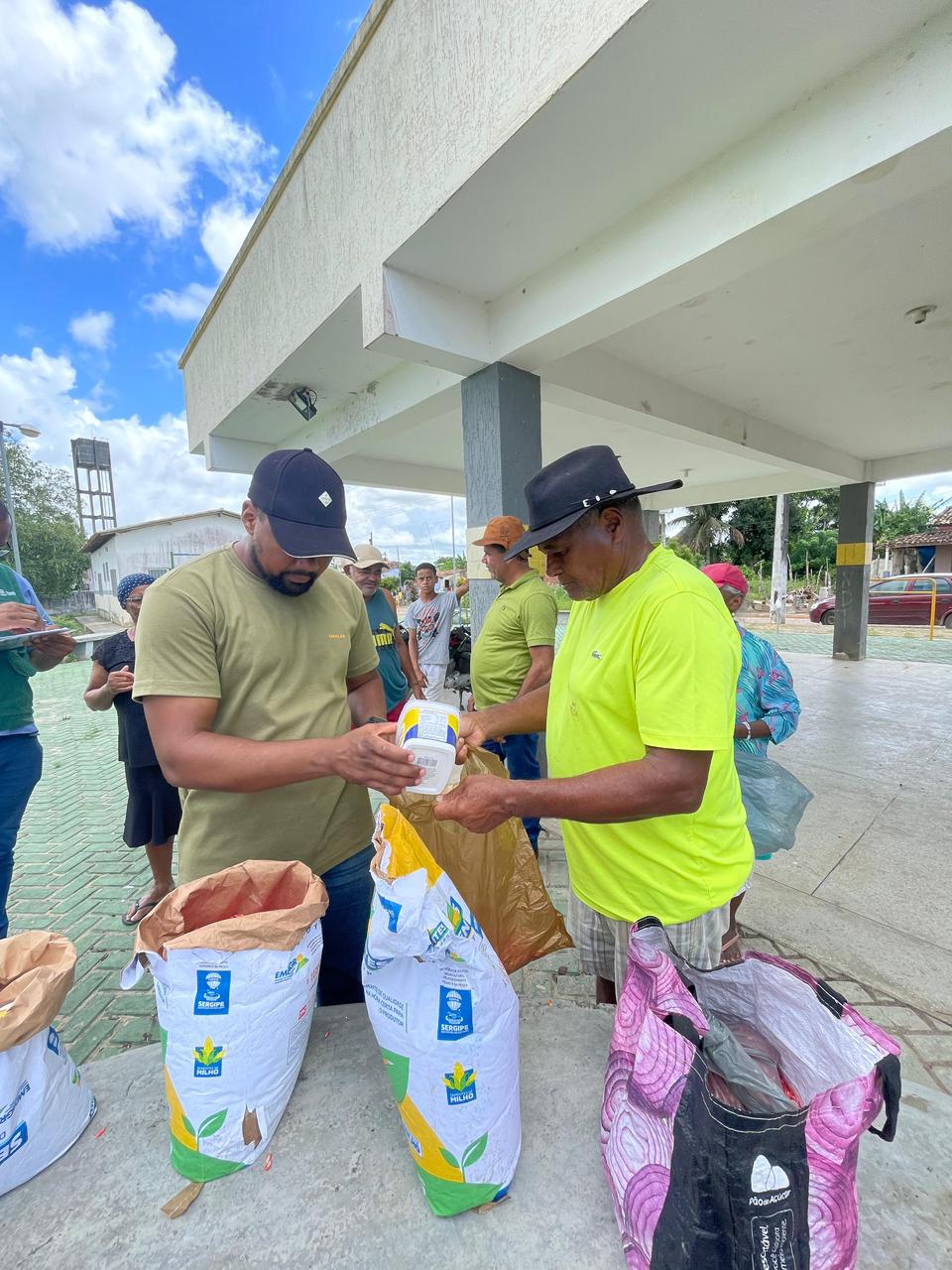 Foto da notícia Entrega de sementes de milho para pequenos produtores rurais, enviadas pelo Governo do Estado de Sergipe. 