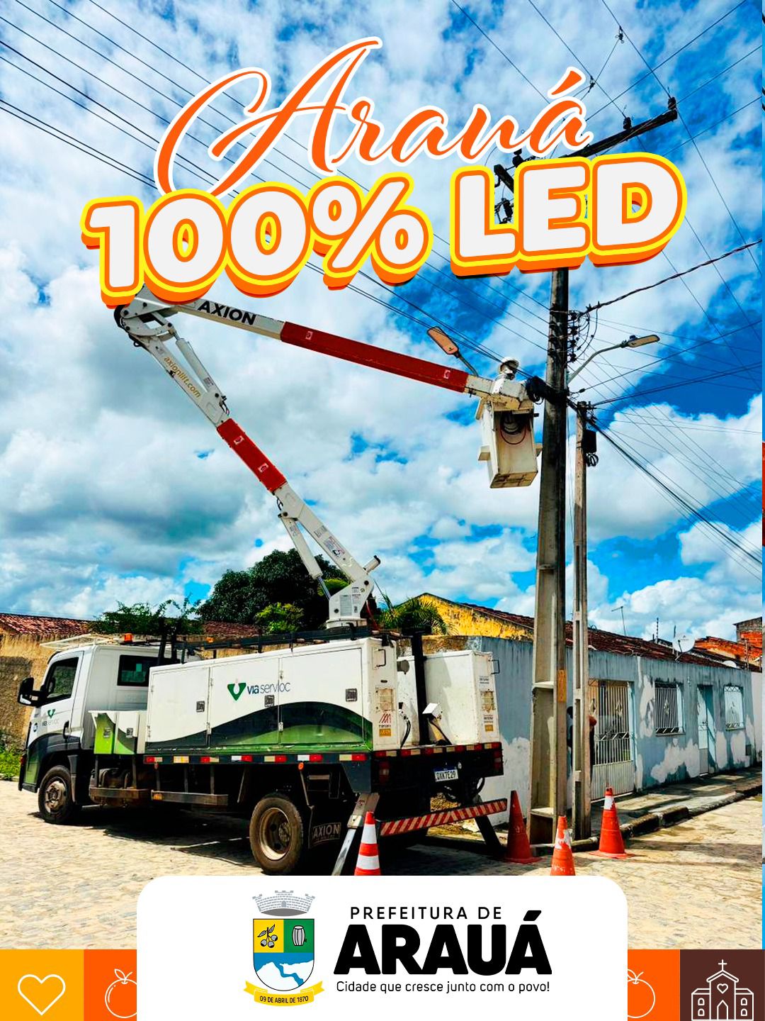 Foto da notícia Secretaria de Obras, Arauá 100% LED.