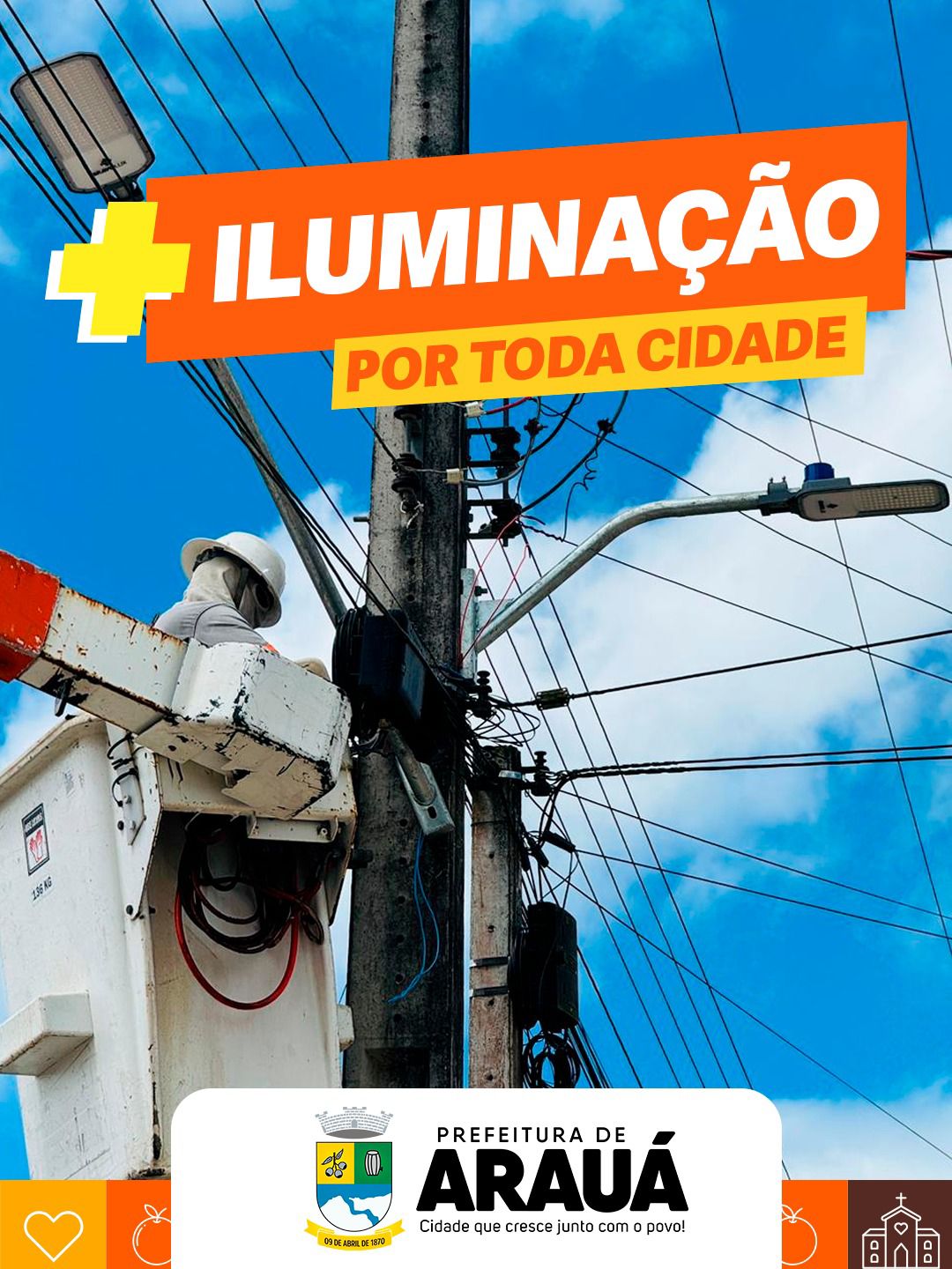 Foto da notícia Secretaria de Obras, Arauá 100% LED.