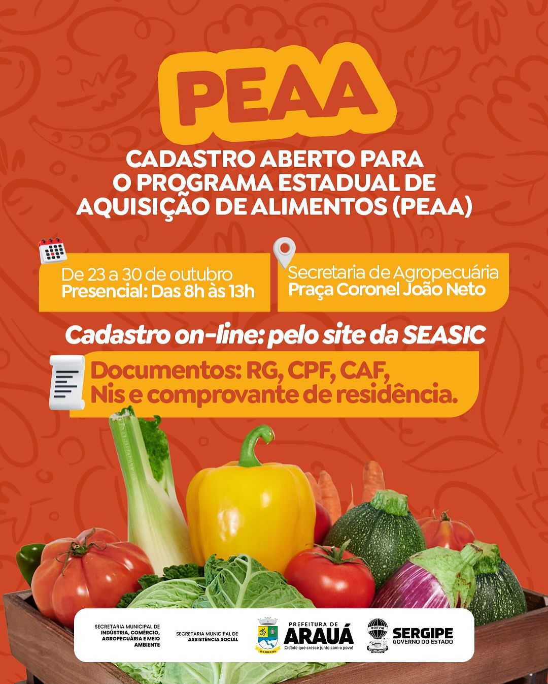 Atenção, agricultores e agricultoras de Arauá!