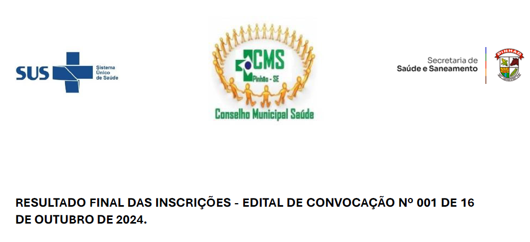 RESULTADO FINAL DAS INSCRIÇÕES – EDITAL DE CONVOCAÇÃO N° 001 DE 16 DE OUTUBRO DE 2024