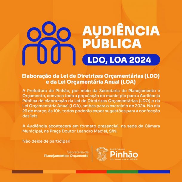 Audiência Pública para elaboração da LDO e LOA 2024
