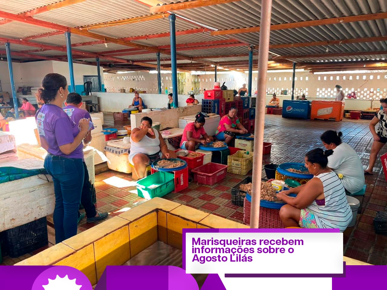 Foto 2 da notícia Marisqueiras recebem informações sobre o Agosto Lilás