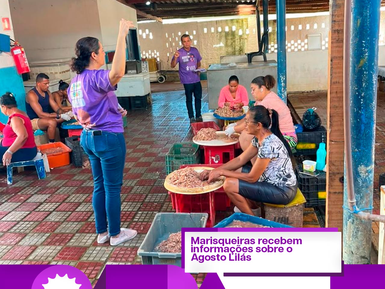 Foto 4 da notícia Marisqueiras recebem informações sobre o Agosto Lilás